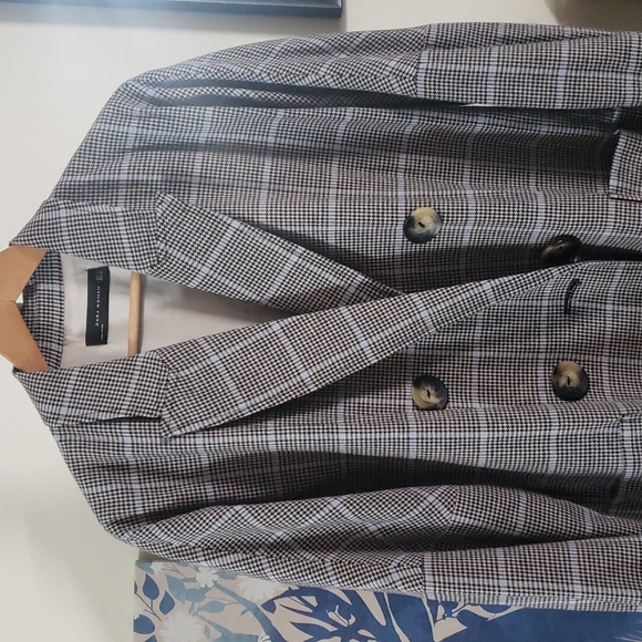 ZARA Longline Plaid Coat - Picture 5 of 8